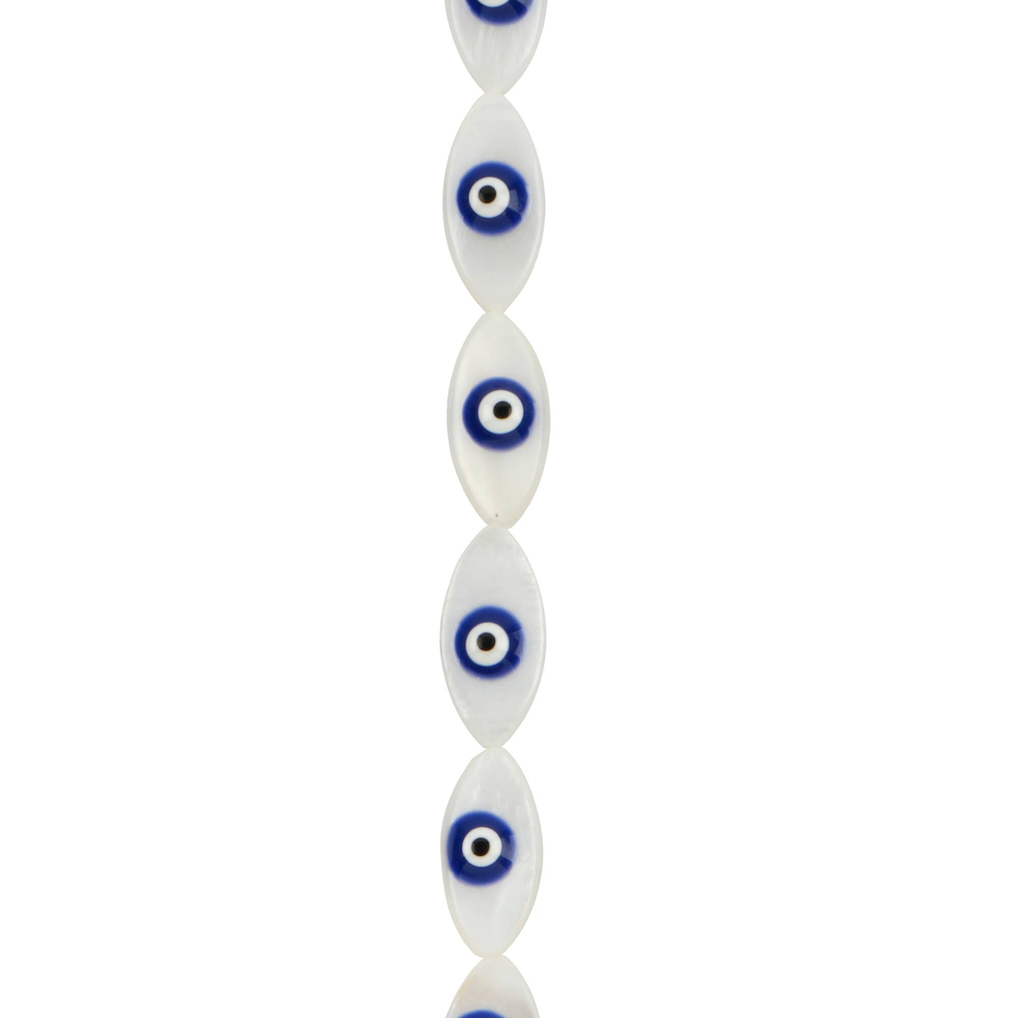 8mm x 17.5mm Enamel Eye Oval Shell Beads by Bead Landing™